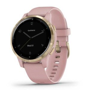 Garmin Watch Vívoactive® 4S Light Gold Stainless Steel Bezel with Dust Rose Case
